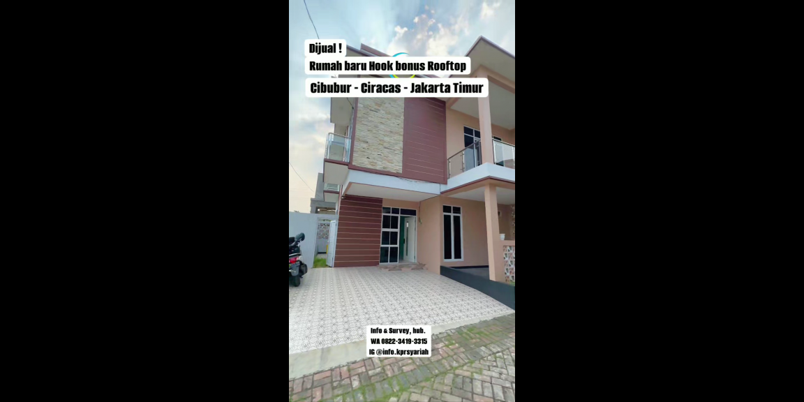 Rumah baru hook rooftop Cluster Cibubur Jakarta Timur Rumah baru hook rooftop Cluster Cibubur Jakarta Timur