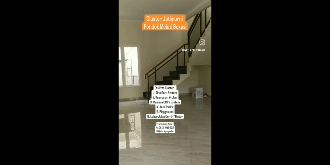 Cluster Jatimurni Pondok Melati Bekasi readystok 2lantai  Cluster Jatimurni Pondok Melati Bekasi readystok 2lantai
