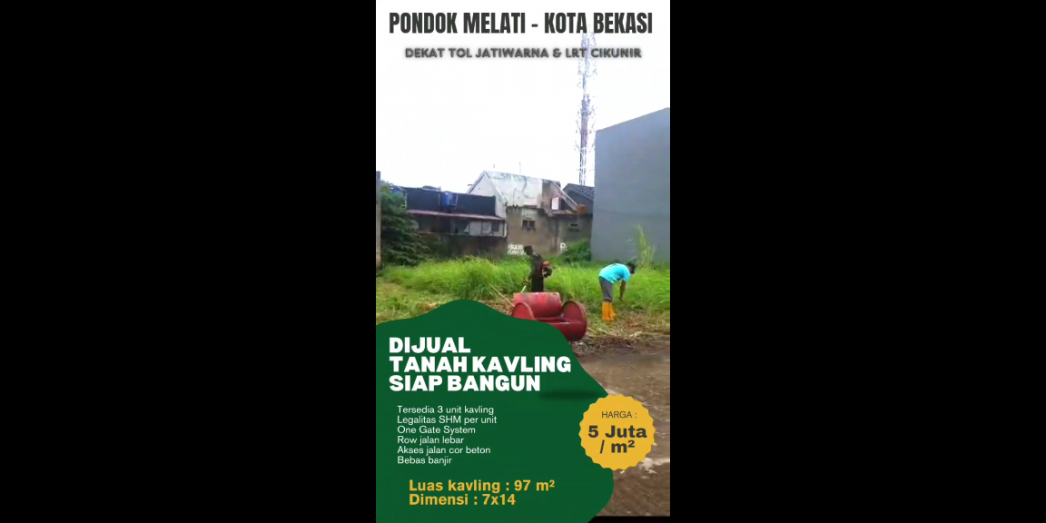 Tanah kavling shm Pondok Melati Bekasi bebas banjir Tanah kavling shm Pondok Melati Bekasi bebas banjir