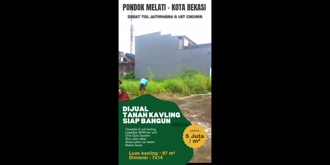 Tanah kavling shm Pondok Melati Bekasi bebas banjir Tanah kavling shm Pondok Melati Bekasi bebas banjir