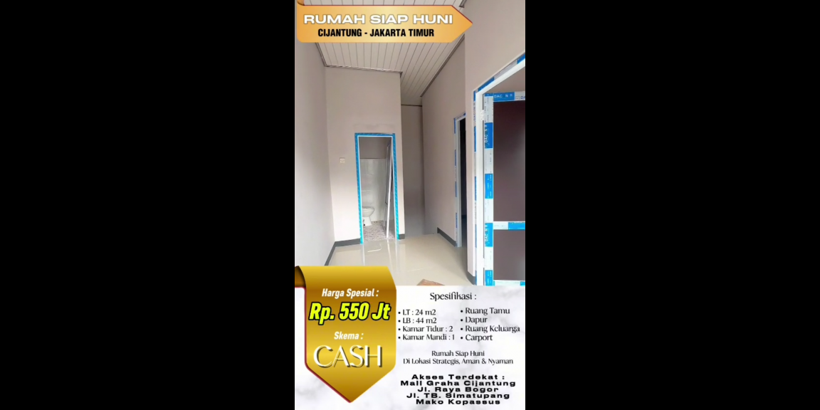 Rumah siap huni nyaman strategis di Cijantung Jakarta Timur Rumah siap huni nyaman strategis di Cijantung Jakarta Timur