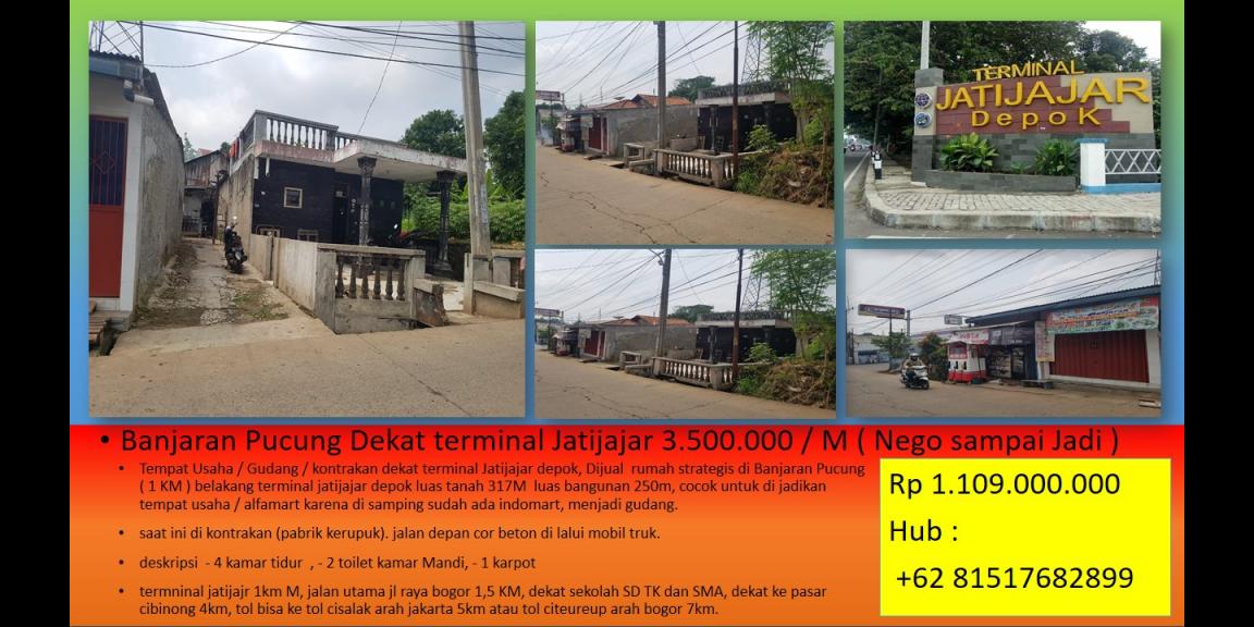 Rumah, ruko, gudang usaha samping terminal jatijajar banjaran pucung Rumah, ruko, gudang usaha samping terminal jatijajar banjaran pucung