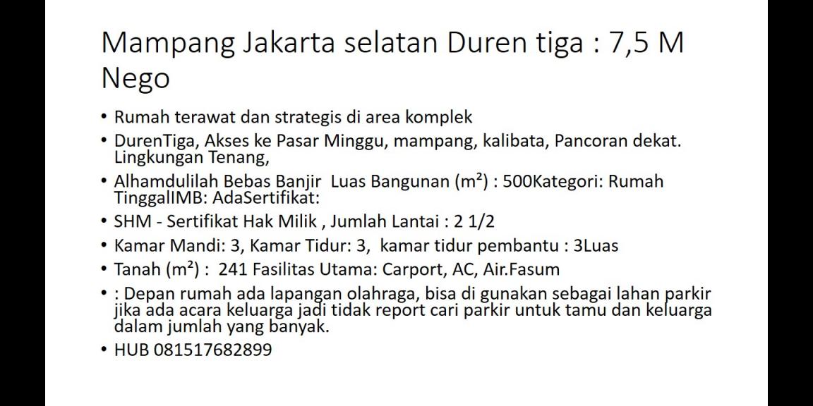 Rumah terawat dan strategis di area komplek pertambangan. jakarta selatan Rumah terawat dan strategis di area komplek pertambangan. jakarta selatan