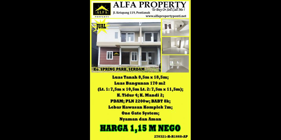 Rumah Spring Park, Serdam, Pontianak, Kalimantan Barat Rumah Spring Park, Serdam, Pontianak, Kalimantan Barat