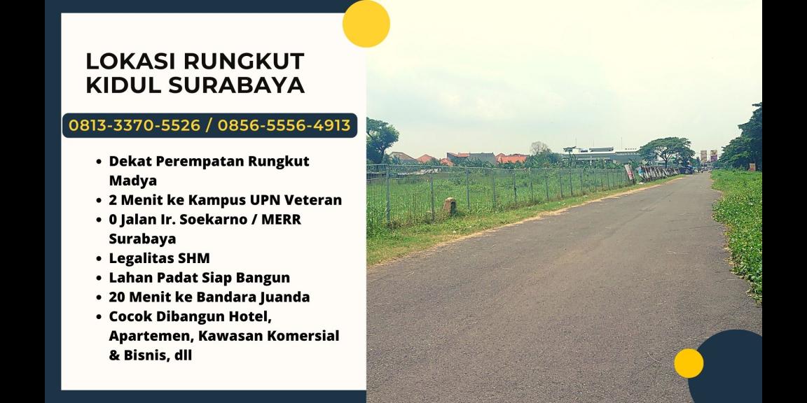 Jual Tanah di Rungkut Surabaya 0 Jalan Raya MERR Jual Tanah di Rungkut Surabaya 0 Jalan Raya MERR
