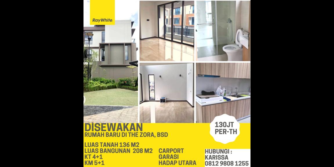 Disewakan murah Rumah baru jadi the Zora BSD City Tangerang Disewakan murah Rumah baru jadi the Zora BSD City Tangerang
