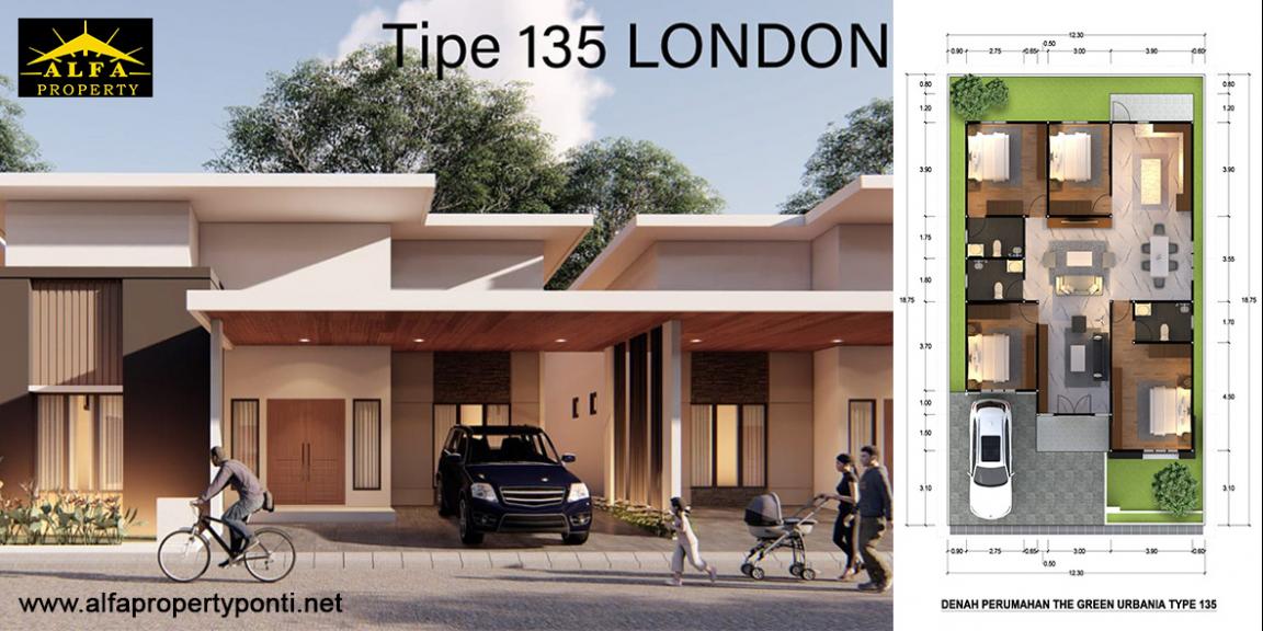 Rumah Type London, The Green Urbania, Pontianak, Kalimantan Barat Rumah Type London, The Green Urbania, Pontianak, Kalimantan Barat