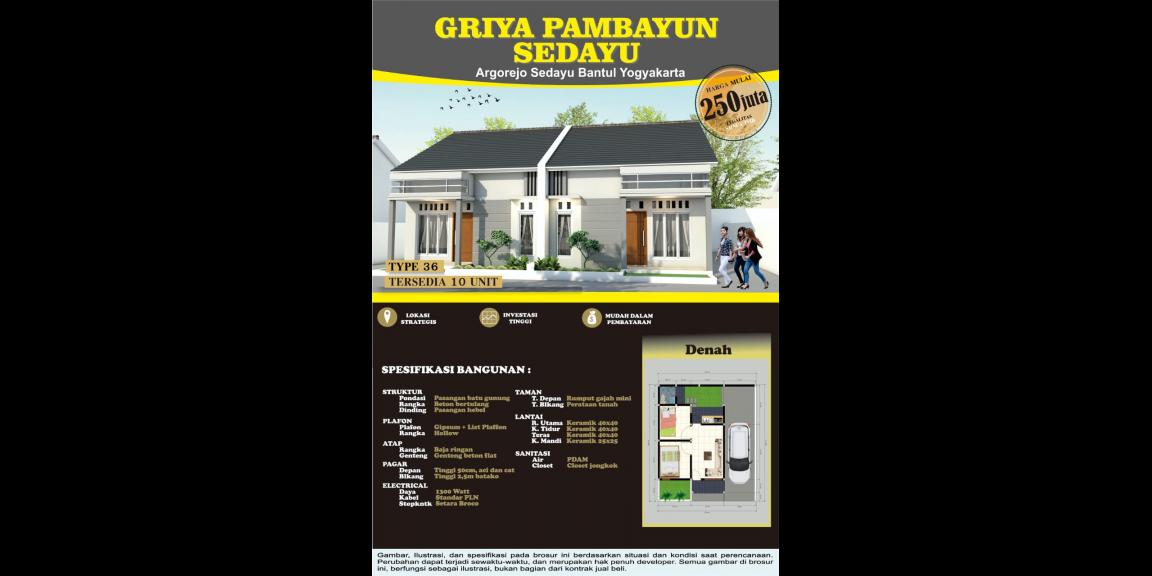 Gratis balik nama dan kanopi, dijual rumah di Sedayu Jogja Gratis balik nama dan kanopi, dijual rumah di Sedayu Jogja