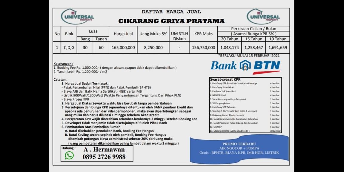 Dijual Eumah CIKARANG GRIYA PRATAMA Dijual Eumah CIKARANG GRIYA PRATAMA