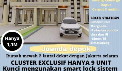 Rumah cluster mewah ,2 lt dg smart lock system dkt jaksel
