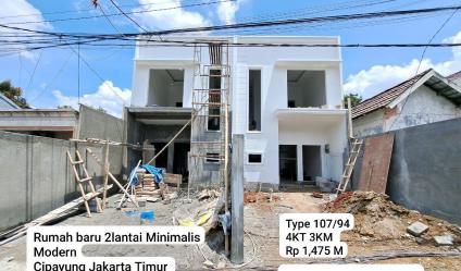 Rumah baru 2lantai Minimalis Cipayung Jakarta Timur 