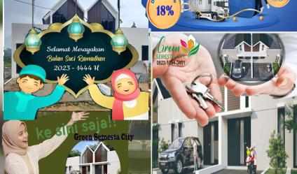 Promo ramadhan green semesta city rumah 2lantai harga 300jtan tanpa dp, bonus ac serta suku bunga KPR 3.99% lokasi strategis dibogor bebas biaya2 dan bebas banjir