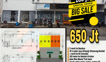 Ruko Strategis 2 Lantai 600jutaan di Kalibanteng Semarang