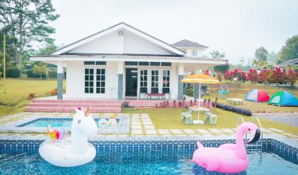 Sewa Villa di Cisarua Bogor Fasilitas Lengkap Dengan Kolam Renang Dekat Taman Safari Bogor, Kebun Teh Cisarua