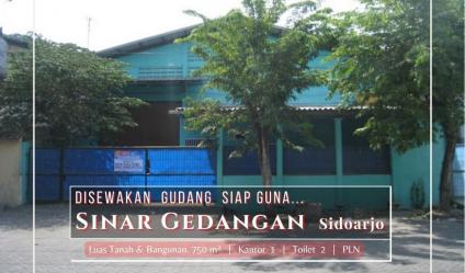 Gudang Disewakan Strategis ada kantor di Pergudangan Sinar Gedangan Sidoarjo