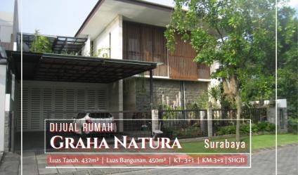 Rumah Bagus Elegan HGB di Graha Natura, Surabaya