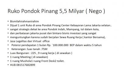 ruko pondok pinang center