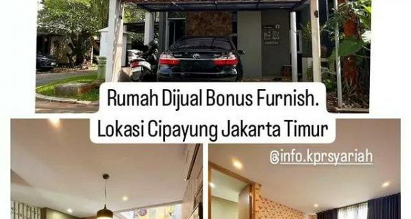 Rumah seken bonus furnish di Cipayung Jakarta Timur 