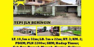 Dijual Rumah Tepi Jalan Beringin Kota Pontianak