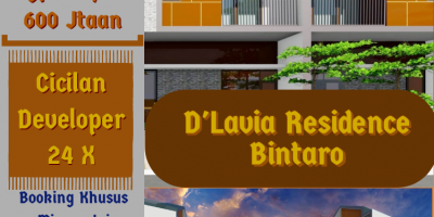 Termurah Pinggir Jalan 2 LT 3 KT 2 KM 600 Jtaan D'Lavia Residence