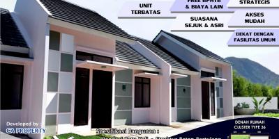 RUMAH CLUSTER STRATEGIS SIAP HUNI DENGAN SUASANA ASRI DAN NYAMAN