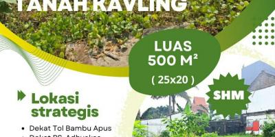 Tanah kavling hook shm dalam kompleks Bambu Apus Cipayung Jakarta Timur 