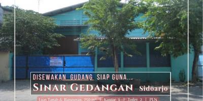 Gudang Disewakan Strategis ada kantor di Pergudangan Sinar Gedangan Sidoarjo