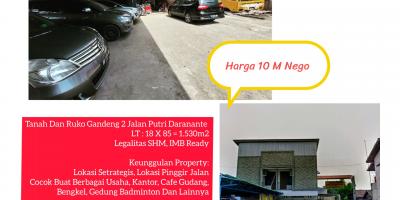 Dijual Tanah Dan Ruko Gandeng 2 Jalan Putri Daranante Pontianak 